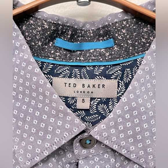 Ted Baker London sz 5 / US XL long sleeve diamond print shirt - Picture 2 of 6